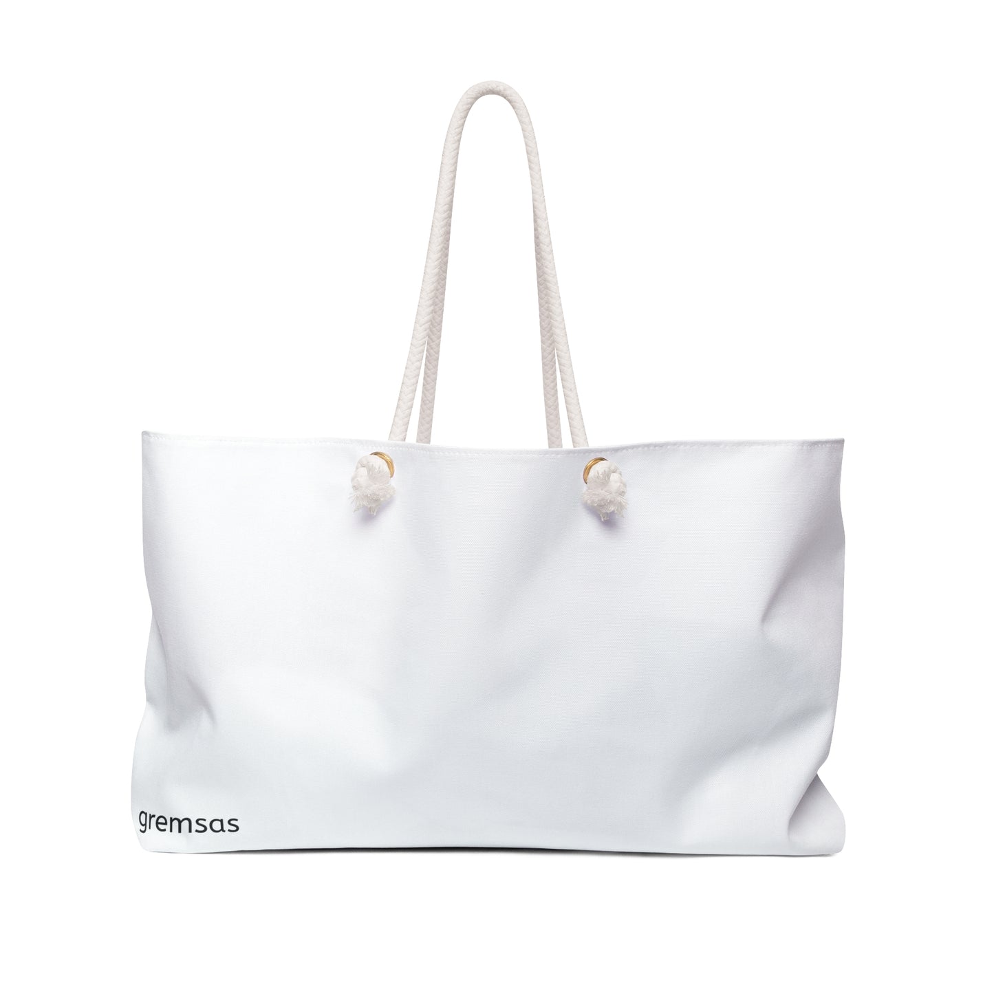Blank White Weekender Bag — Large Canvas Tote with Rope Handles