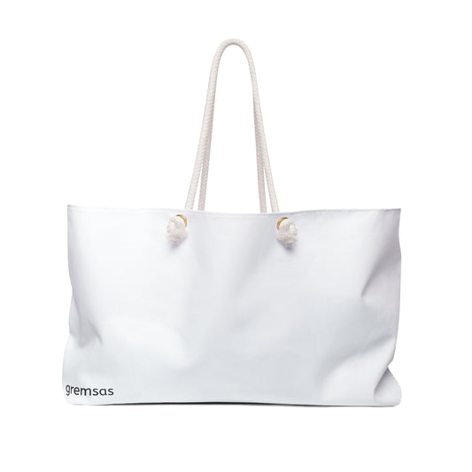 Blank White Weekender Bag — Large Canvas Tote with Rope Handles