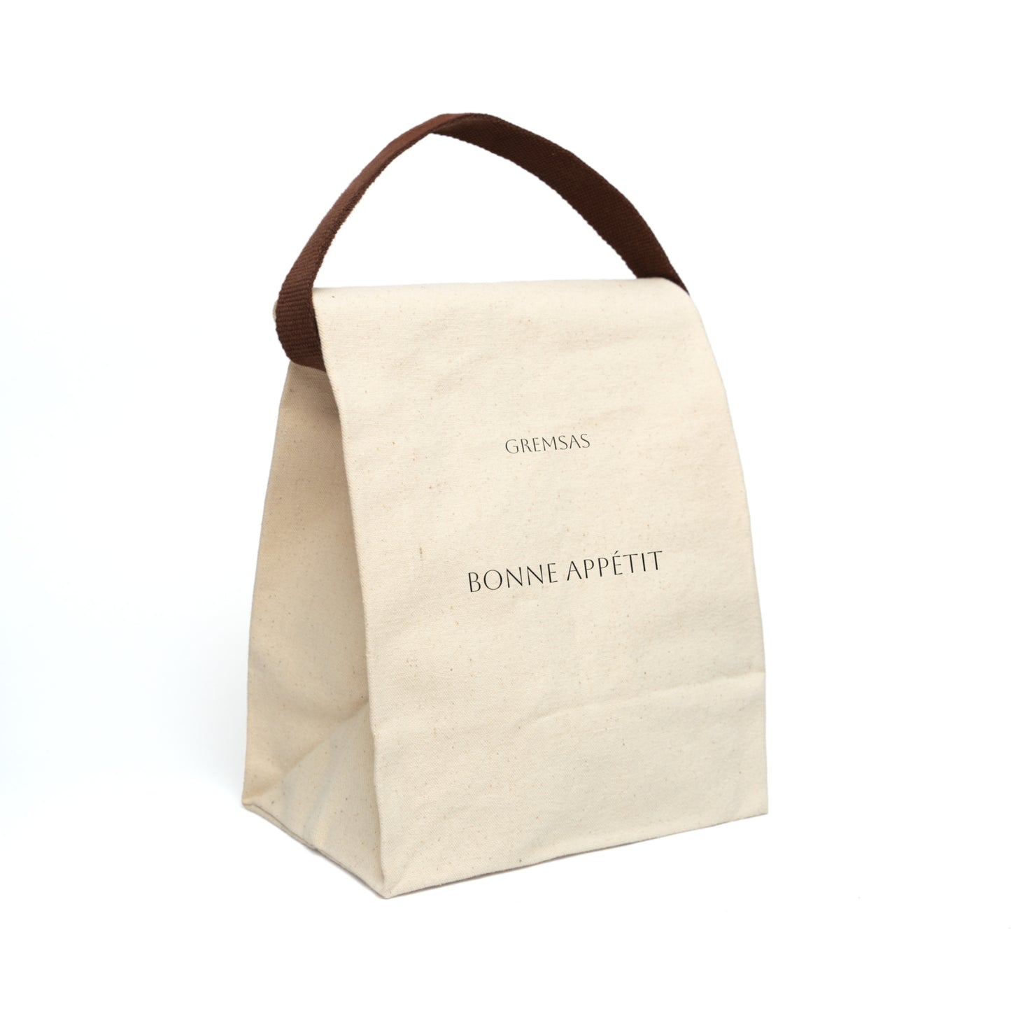 Canvas Lunch Bag — "Bonne Appétit" Insulated Tote with Strap