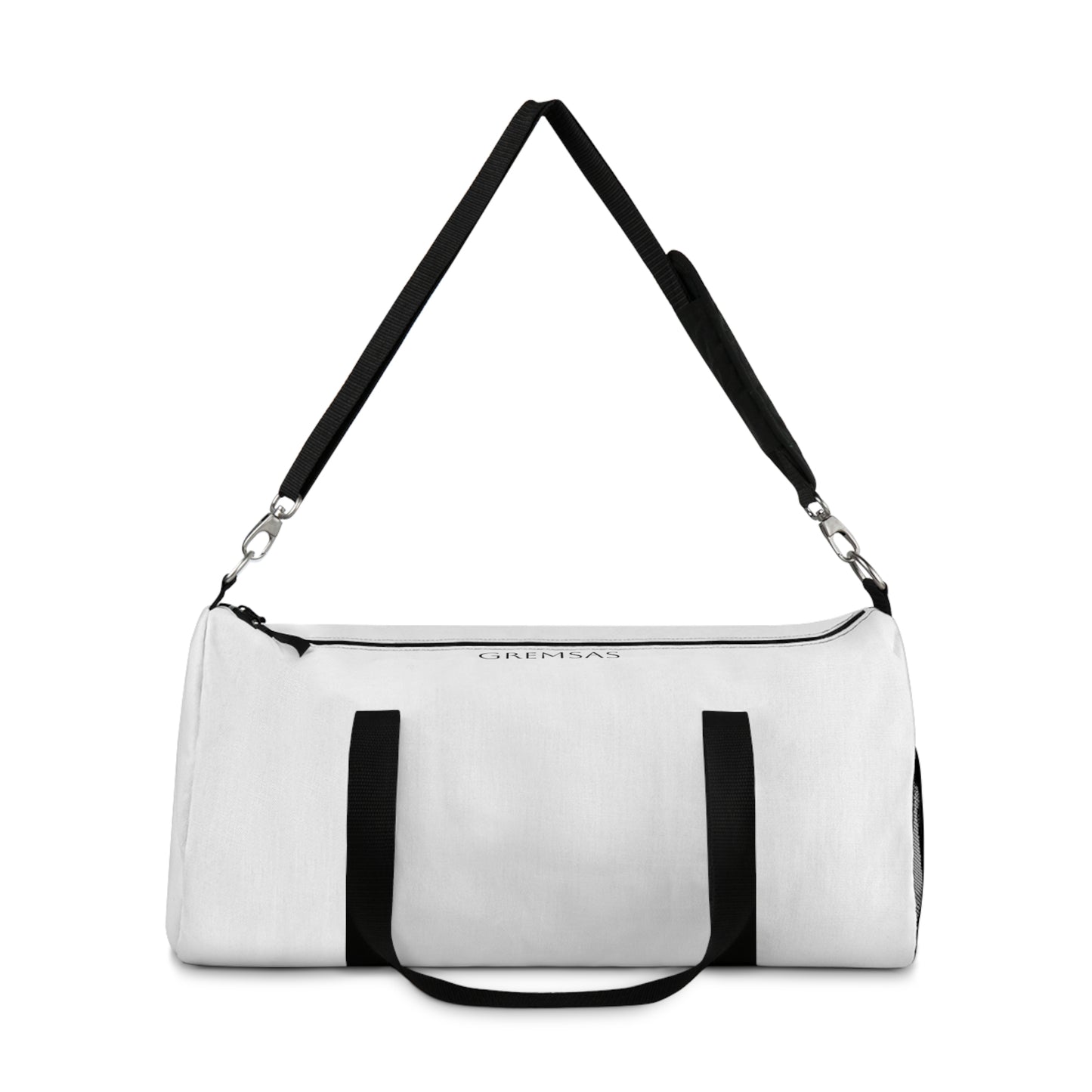 Classic White Duffel Bag – Spacious Travel & Gym Carryall