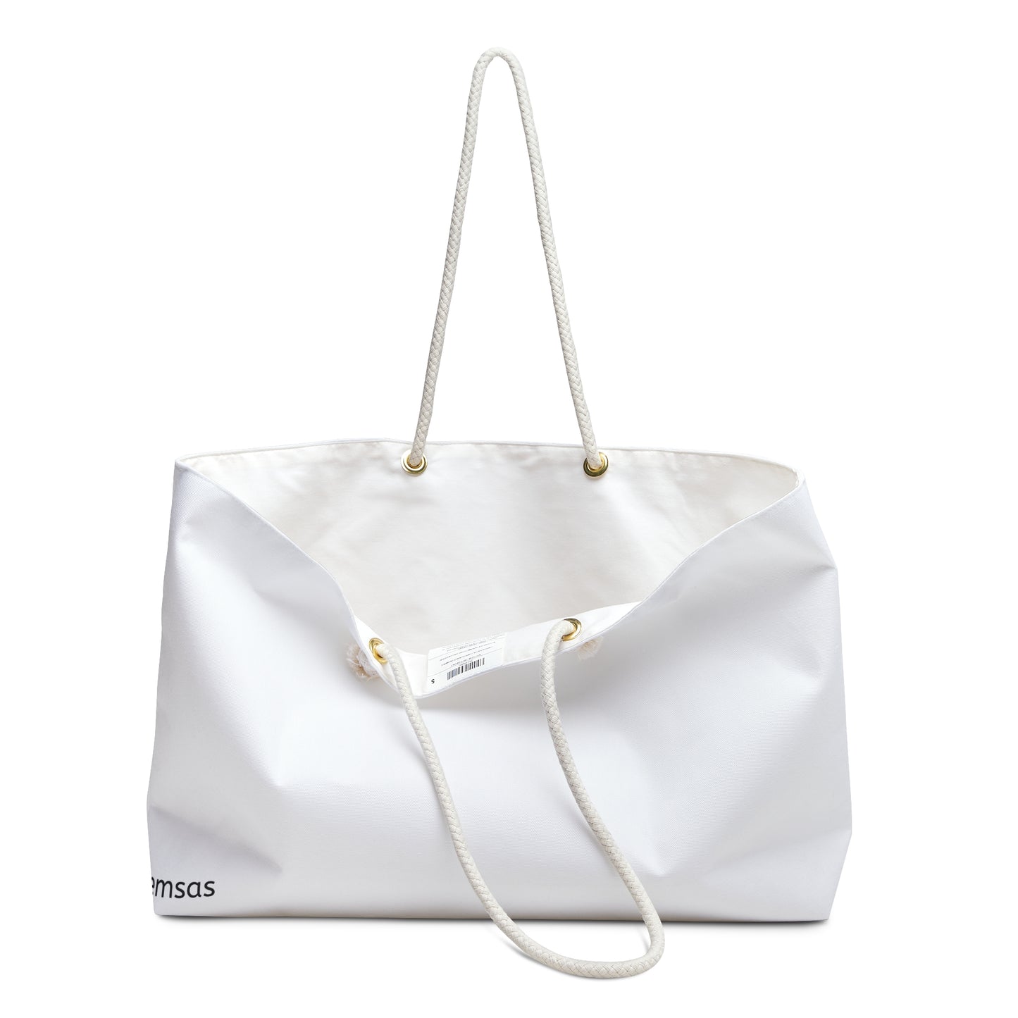 Blank White Weekender Bag — Large Canvas Tote with Rope Handles