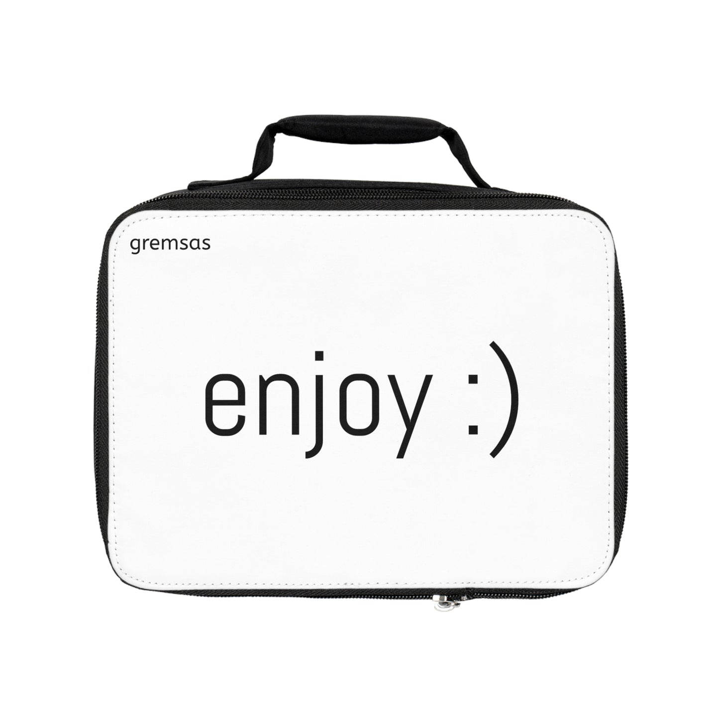 Lunch Bag — Minimalist "enjoy :)" Insulated Lunchbox
