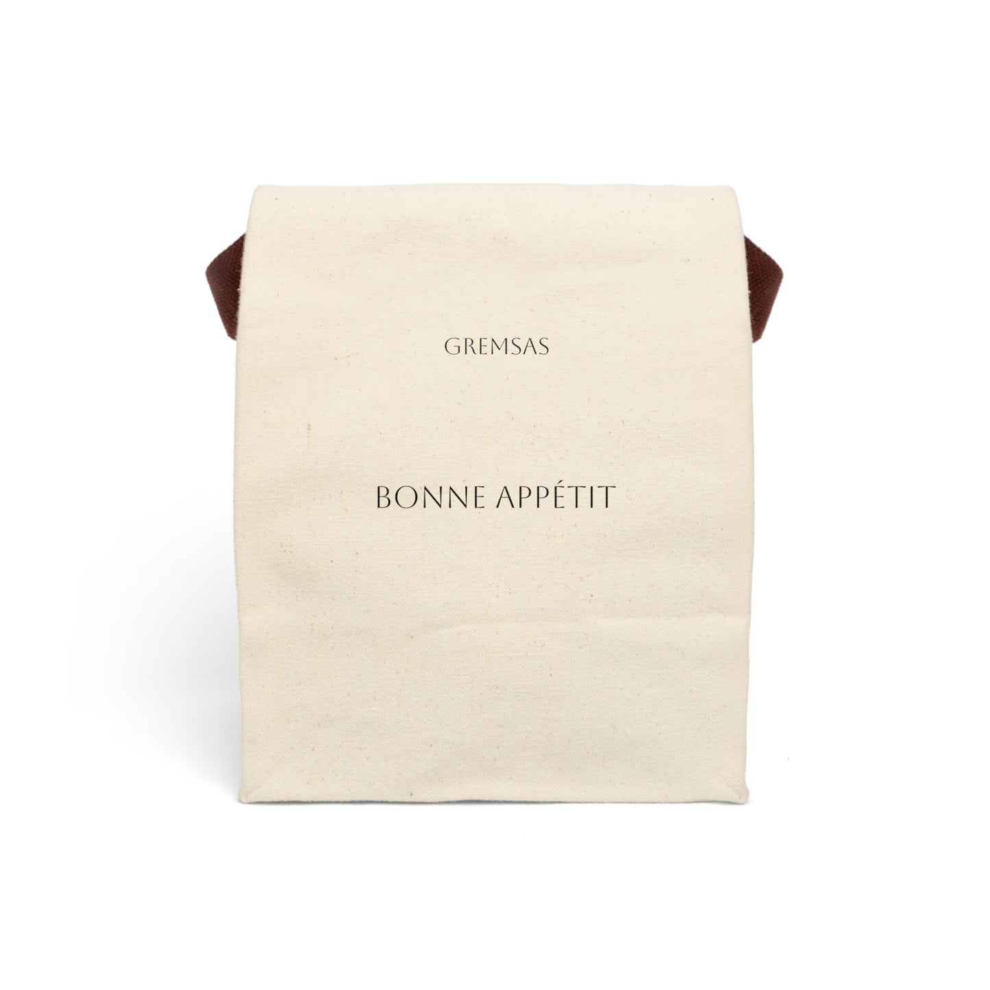 Canvas Lunch Bag — "Bonne Appétit" Insulated Tote with Strap