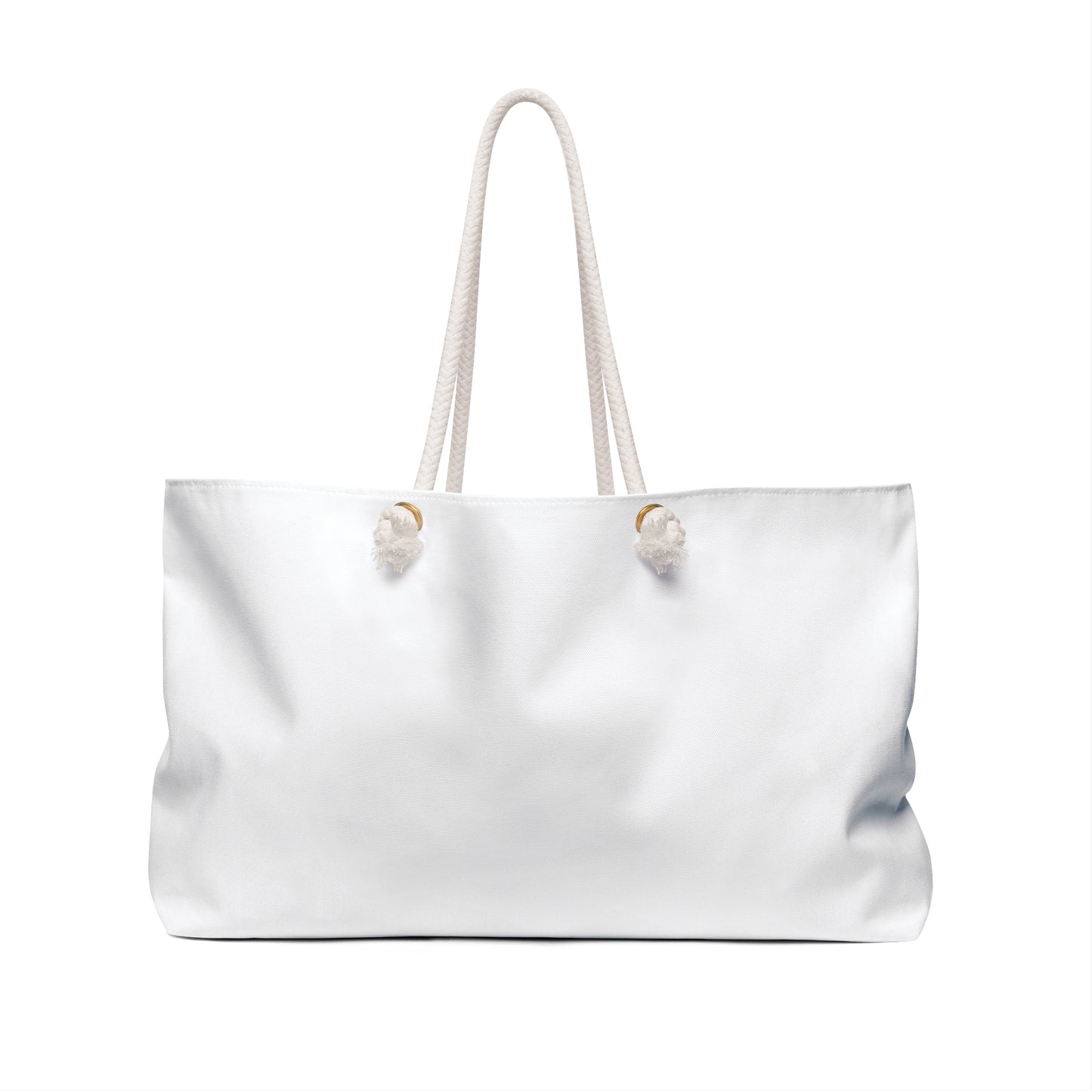 Blank White Weekender Bag — Large Canvas Tote with Rope Handles